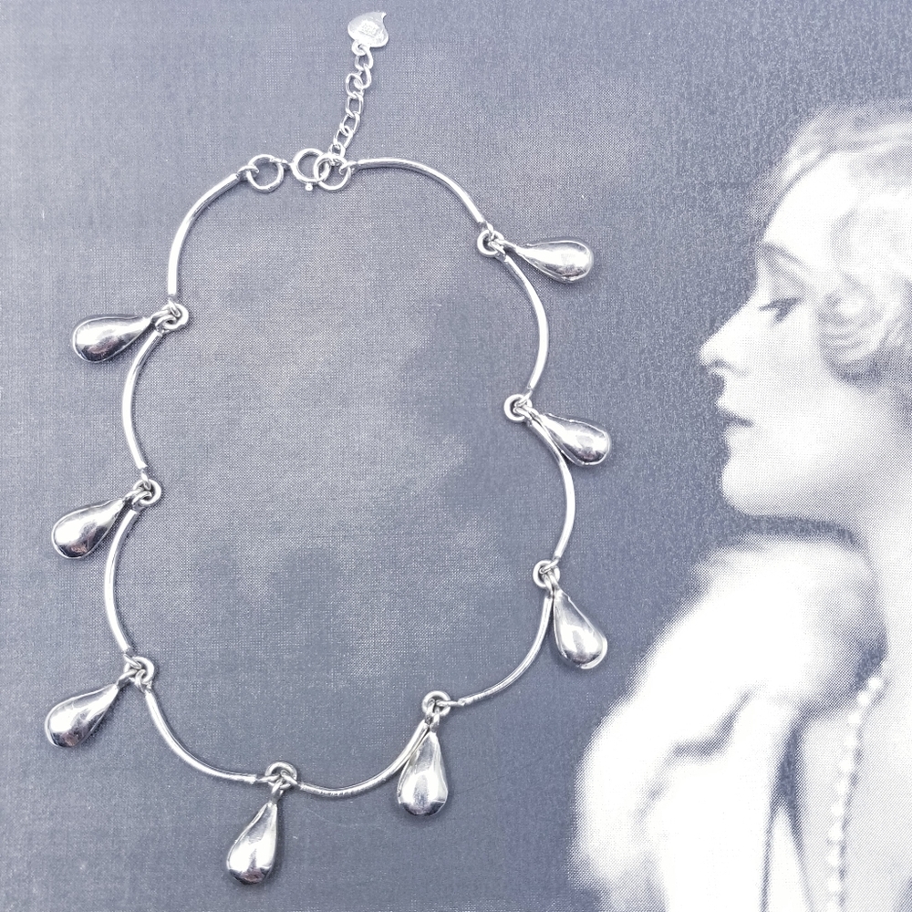 Vintage 925 sterling silver teardrop bracelet